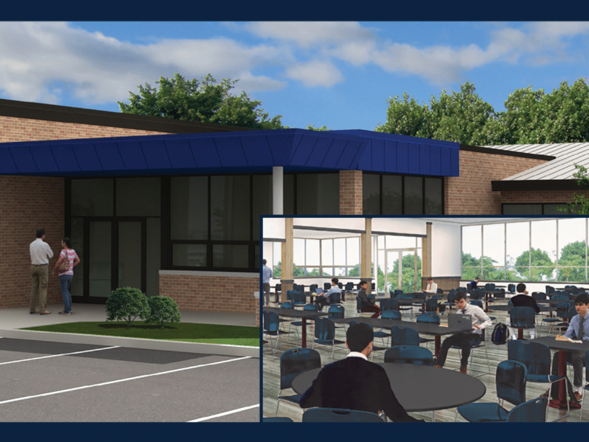 Rendering of Entrance way of Frank Bryne Dining Hall