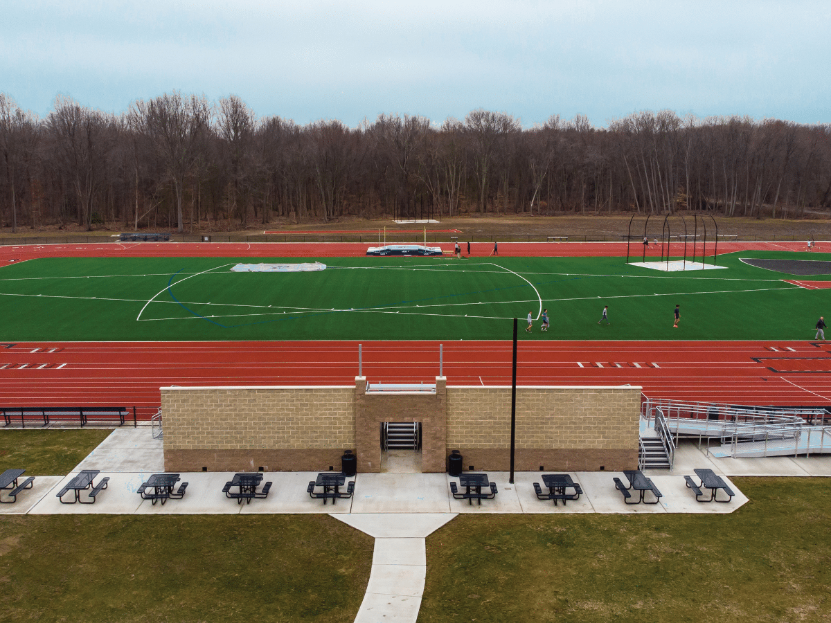 Drone Photograph of the Dr. George Sheehan Track and Field Complex.