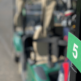 Golf cart with number